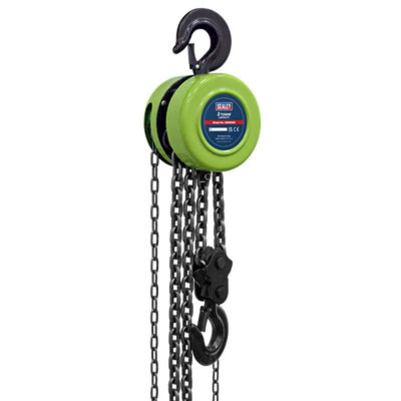 Image of Sealey Heavy Duty Chain Lifting Block CB3000E Weight Capacity: 3 Tonne