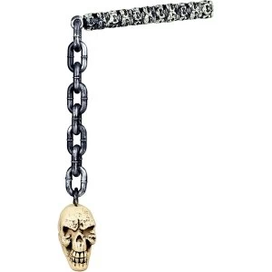 Image of Halloween Plastic Prop Scary Skull Flail Fancy Dress Weapon