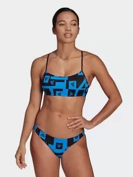 Image of adidas Logo Graphic Bikini, Green, Size L, Women