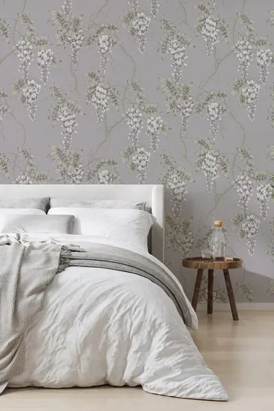 Image of Superfresco Easy Wisteria Floral Wallpaper Mauve