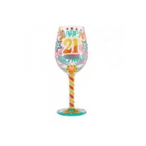 Image of Happy 21st Birthday Wine Glass