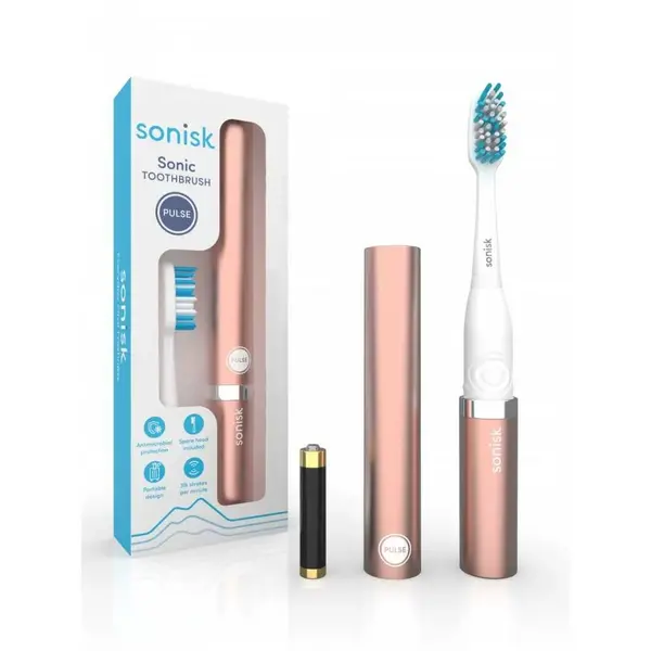 Image of Sonisk Pulse Battery Operated Rose Gold Toothbrush