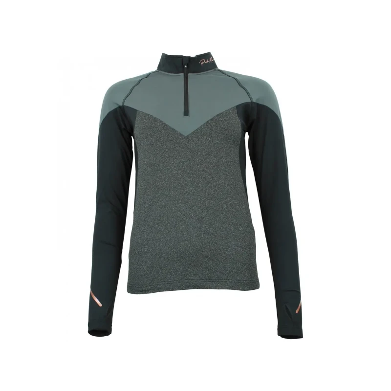 Image of Womens 1st skin t-shirt with zip Peak Mountain Noir Female S