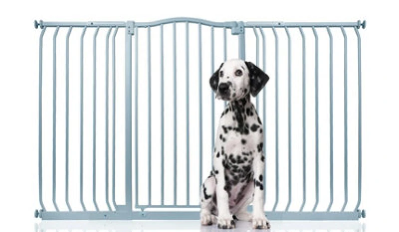 Image of Bettacare Extra Tall Curved Top Dog Gate, 152Cm - 161Cm, Matt Grey, Extra Tall 100Cm In Height, Pressure Fit Pet Gate