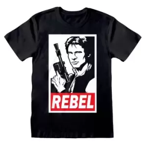 Image of Star Wars Unisex Adult Rebel Han Solo T-Shirt (XL) (Black)
