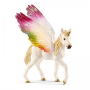 Image of Schleich Bayala Winged Rainbow Unicorn Foal Toy Figure