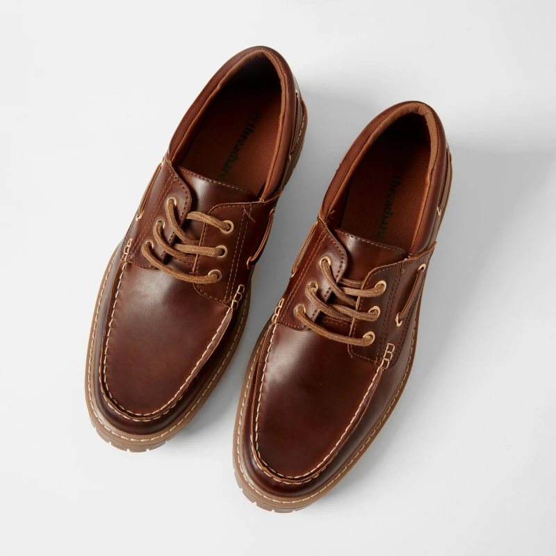 Image of Threadbare Chunky Boat Shoes Brown male 8