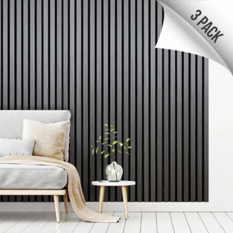 Image of Kraus Easy Living - Alder Grey - Acoustic Slat Wall Panel X3 Pack (L) 240Cm X (W) 60Cm - 3 Panel Value Pack