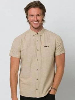 Image of Animal Fleck Short Sleeve Shirt - Beige