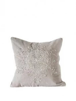 Image of Gallery Sparkling Snowflake Emb Cushion Silver 400X400Mm