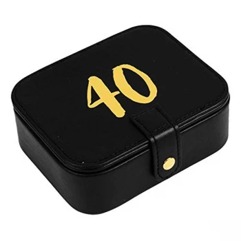 Image of Signography Black Leatherette & Gold Foil Jewellery Box - 40
