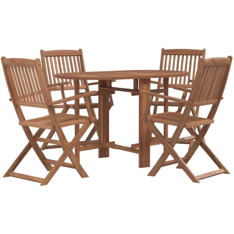 Image of vidaXL Outdoor Dining Set 5 Piece Garden Patio Table Chair Solid Acacia Wood