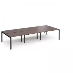 Image of Adapt triple back to back desks 3600mm x 1600mm - Black frame and