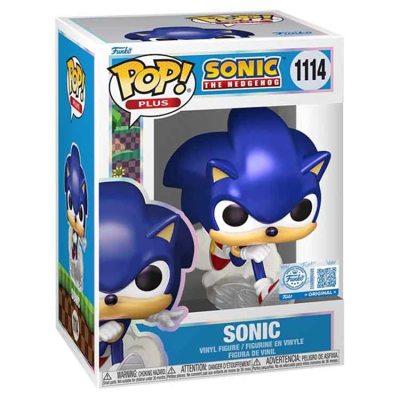 Image of AJ Toys & Books Funko Pop Plus: Sonic - Sonic (Pearlescent)