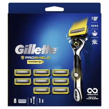 Image of Gillette Proshield Power Mens Razor - 9 Blades