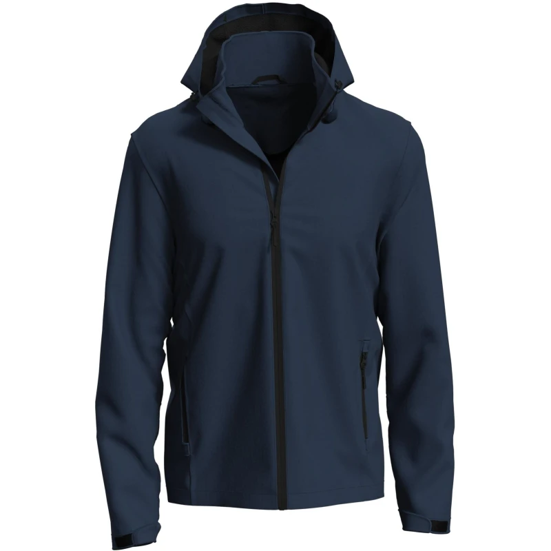 Image of Stedman Stedman Men Lux Hooded Soft Shell Jacket in Mid Blue Size: Small Mid Blue S Male 5063703705240