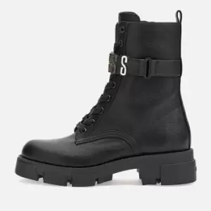 Image of Guess Womens Madox Leather Lace Up Boots - Black - UK 6