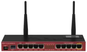 Image of Mikrotik RB2011UIAS-2HND-IN Wireless Router Gigabit Ethernet Single-band (2.4 GHz) Black, Bordeaux (RB2011UIAS-2HND-IN)
