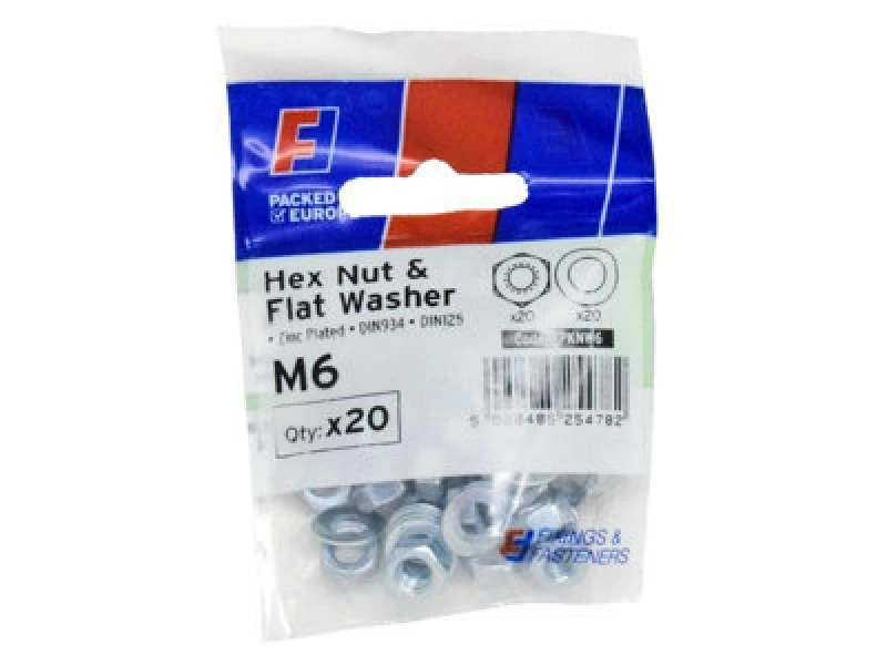 Image of Forgefix Fpknw6 Nut & Washer M6 Forgepack 20 Forfpknw6