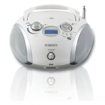 Image of Roberts ZOOMBOX 3 Portable DAB Radio with CD Player SD USB in White