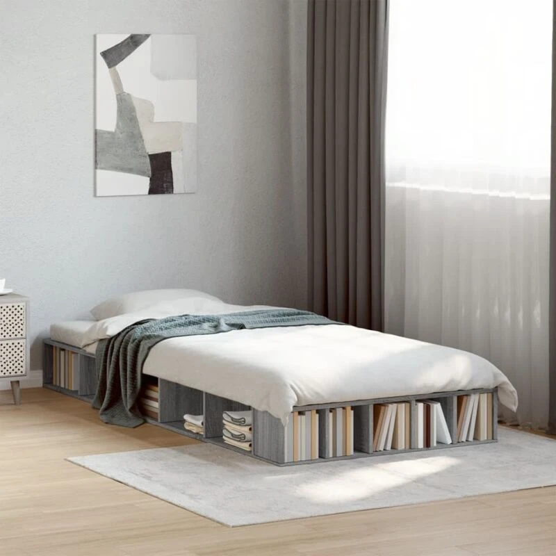 Image of VIDAXL Bed Frame without Mattress Grey Sonoma 90x190cm Single Vidaxl 8721102621826
