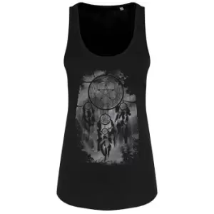 Image of Unorthodox Collective Womens/Ladies Pentagram Dreamcatcher Floaty Tank (Small (UK 8-10)) (Black)