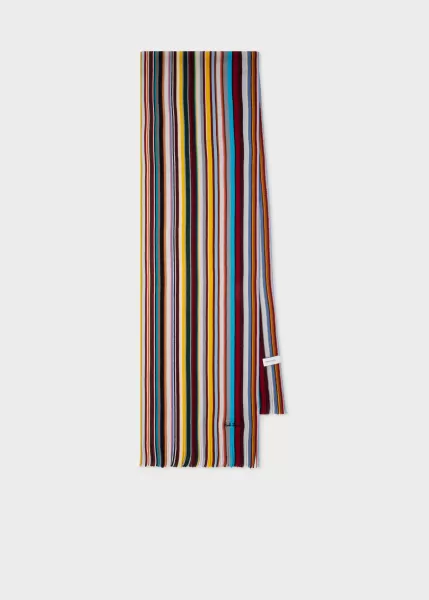 Image of Paul Smith Merino Wool 'Signature Stripe' Scarf