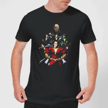 Image of Shazam Team Up Mens T-Shirt - Black - 3XL - Black