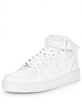 Image of Nike Air Force 1 Mid '07 Leather, White/White, Size 9, Men