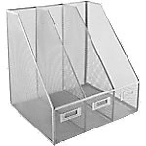 Image of Osco Magazine Rack Triple Silver 28 x 25 x 30.5 cm