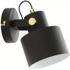 Image of Zumaline Lighting - Zumaline Draco Single Spotlight, Matt Black, Gold, White, 1x E27