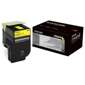 Image of Lexmark 70C0H40 Yellow Laser Toner Ink Cartridge