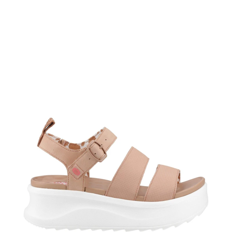 Image of HEYDUDE Delray Buckle Classic Sandal Tan female 7 (40)