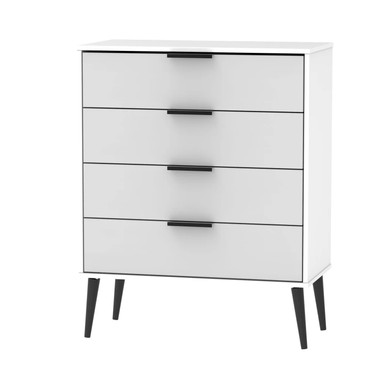 Image of Fuji 4 Drawer Chest In Grey Matt & White (Ready Assembled)