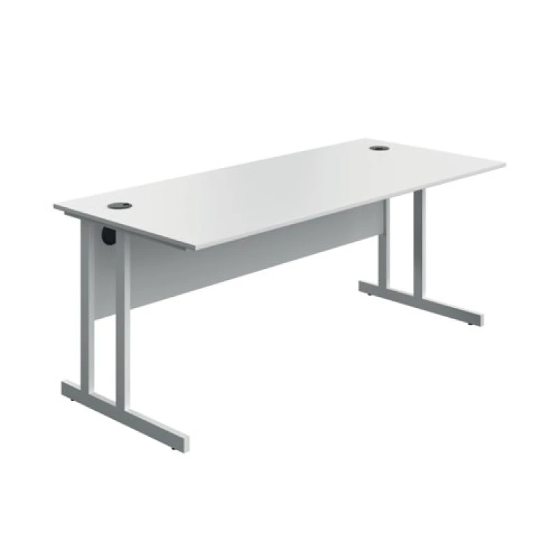 Image of Serrion Twin Upright Desk 1800x800x730mm White/White KF800313