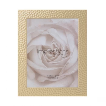 Image of 6" x 8" - IMPRESSIONS Hammered Matt Gold Photo Frame