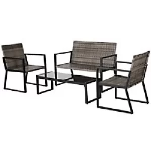 Image of Outsunny Rattan Furniture Set 860-082V70 Grey