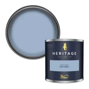 Image of Dulux Heritage Velvet Matt Light Cobalt Matt Emulsion Paint 125ml