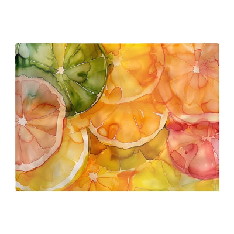 Image of Warren Reed Designer Citrus Swirl: Vibrant And Abstract Chopping Board