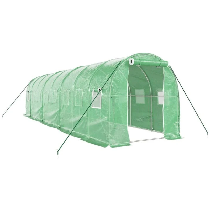 Image of vidaXL Greenhouse with Steel Frame Green 16 m 8x2x2 m, Green 3188019