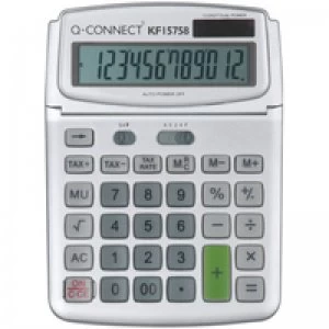 Image of Q-Connect Large Table Top 12 Digit Calculator Grey