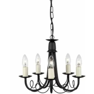 Image of Loops - 5 Bulb Chandelier Hanging Pendant LIght Black Gold LED E14 60W Bulb