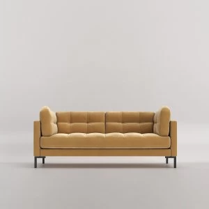 Image of Swoon Landau Velvet 2 Seater Sofa - 2 Seater - Biscuit