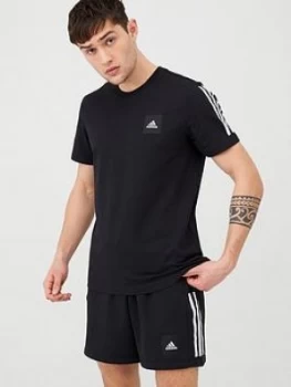 Image of Adidas 3 Stripes T-Shirt - Black