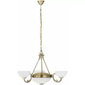 Image of Pendant Light Colour Bronzed Shade White Satin Glass Bulb E14 E27 3x40W 2x60W