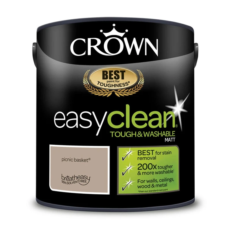 Image of Crown Easyclean Matt Emulsion Paint, 2.5L, Picnic Basket