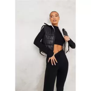 Image of I Saw It First Black Two Tone Padded Gilet - Black