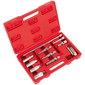 Image of Sealey 11 Piece 3/8" Drive Master Spark/Glow Plug and Oxygen Sensor Service Set 3/8"