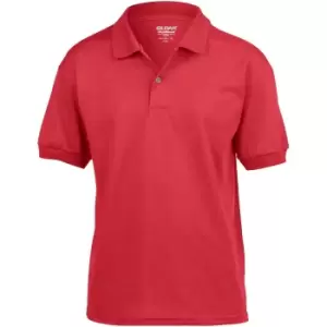 Image of Gildan DryBlend Childrens Unisex Jersey Polo Shirt (Pack Of 2) (S) (Red)