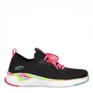 Image of Skechers Solar Fuse Trainers Junior Girls - Black/Pink